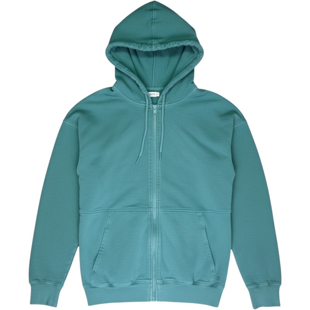 RW+CO Full Zip Hoodie Teal Green Gorpcore Athleisure Relaxed Soft Fit Sz S